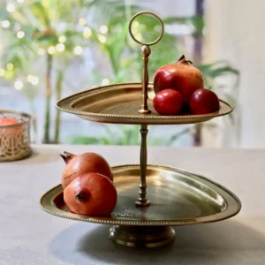 Brass 2-tier Serving Platter