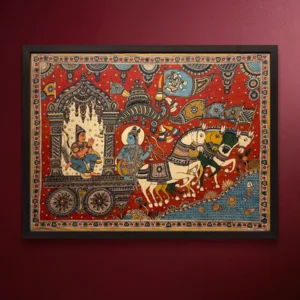 Geeta Updesh in Kalamkari Painting by Siva Reddy