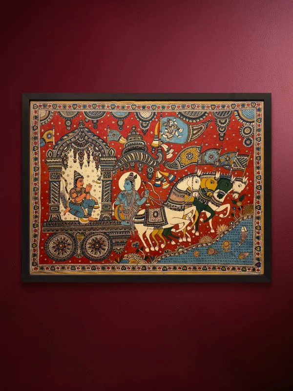 Geeta Updesh in Kalamkari Painting by Siva Reddy