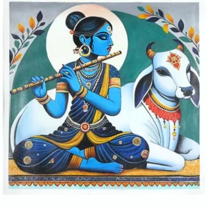 Goddess Radha with Cow | Oil Painting